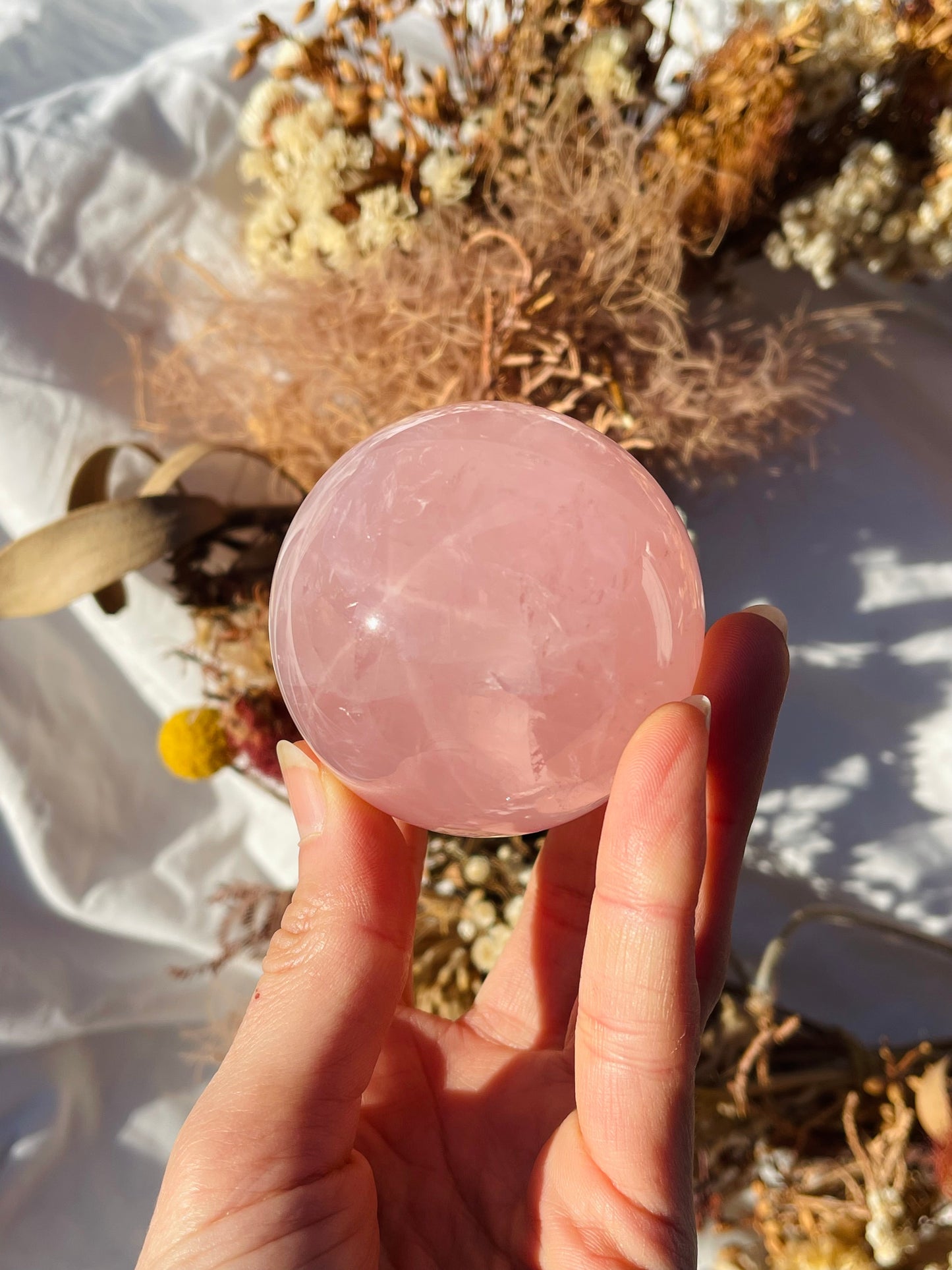 Star Rose Quartz Sphere