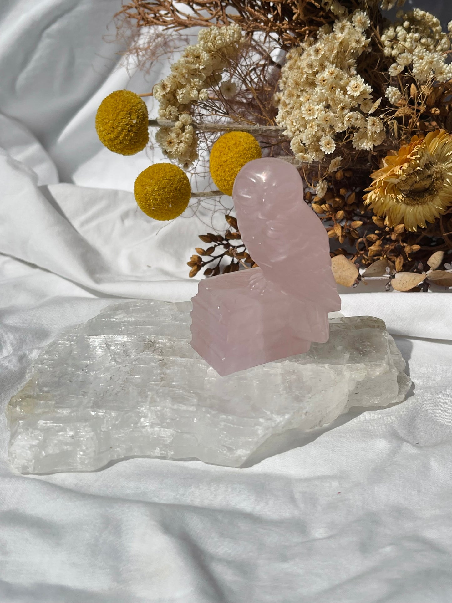 Rose Quartz Owl