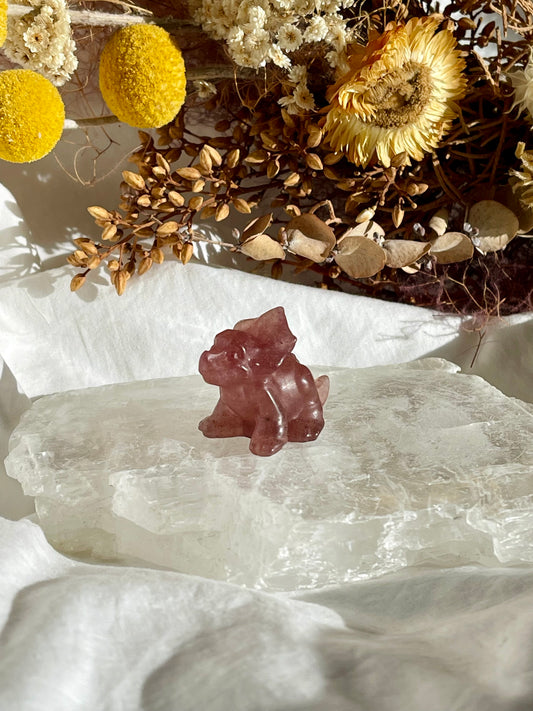 Strawberry Quartz Baby Triceratops
