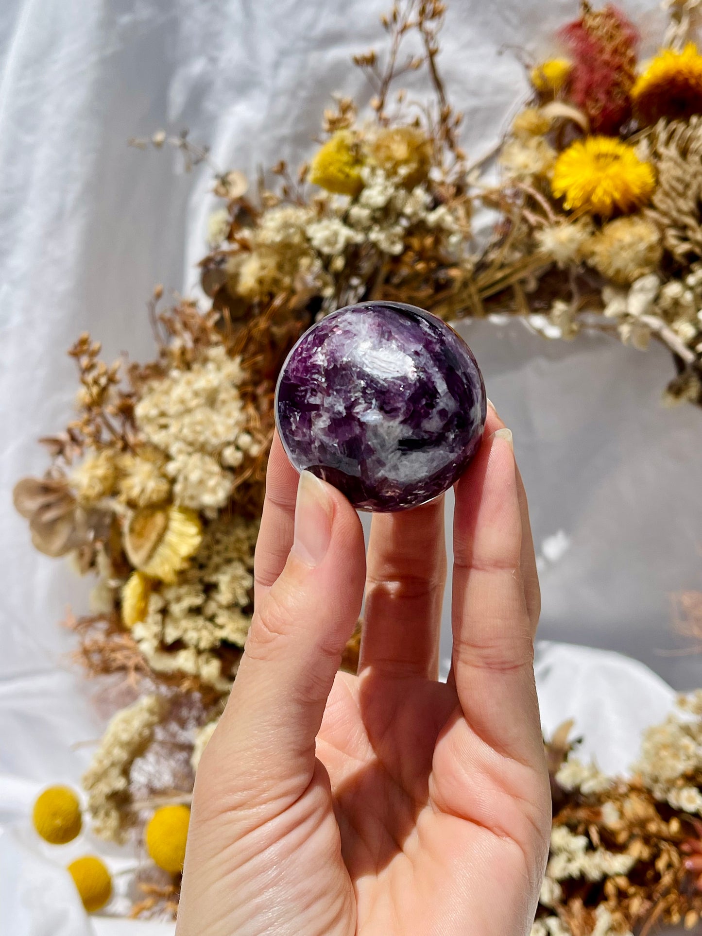 Gem Lepidolite Sphere #2