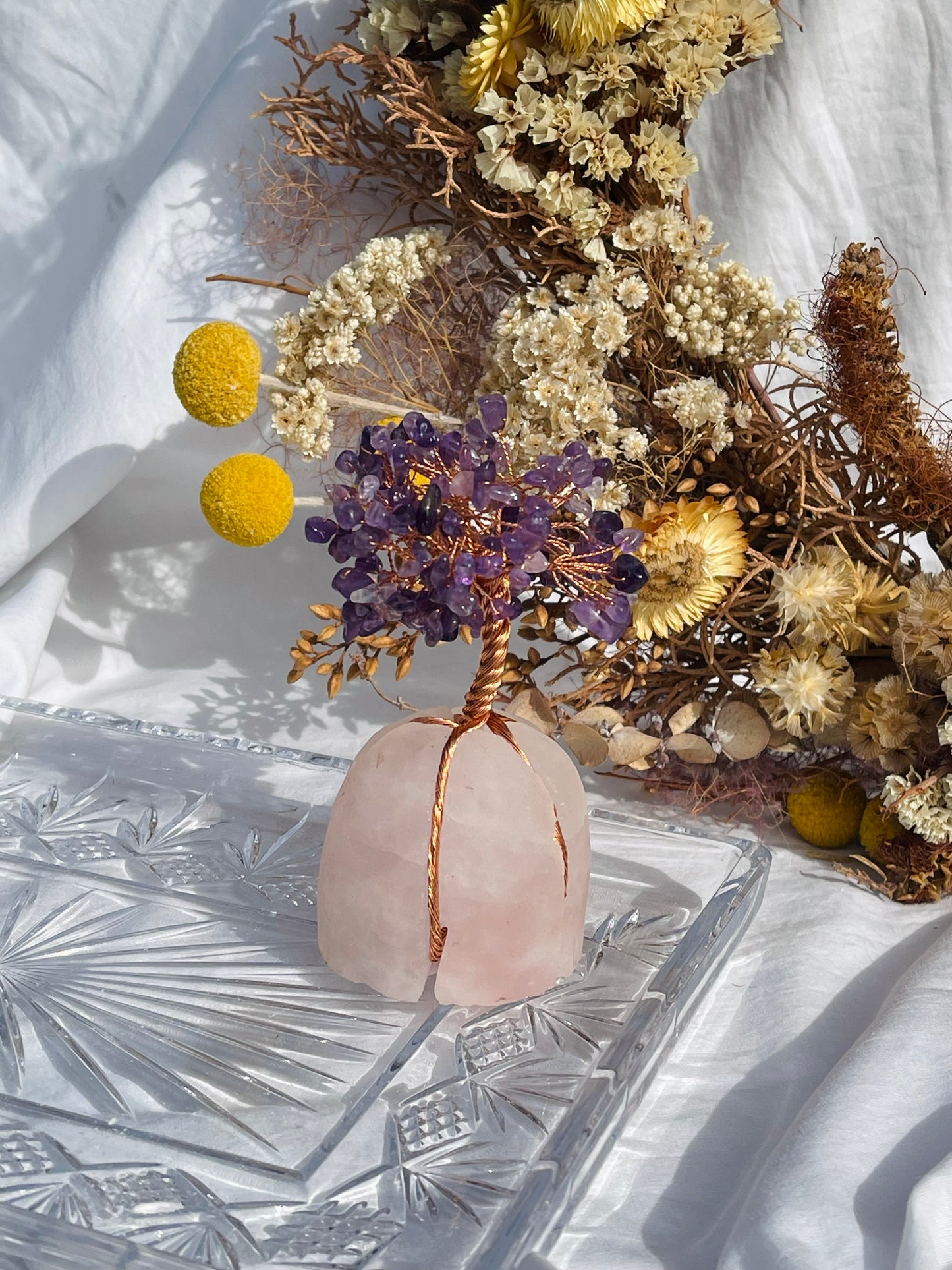 Amethyst | Rose Quartz Tree #1