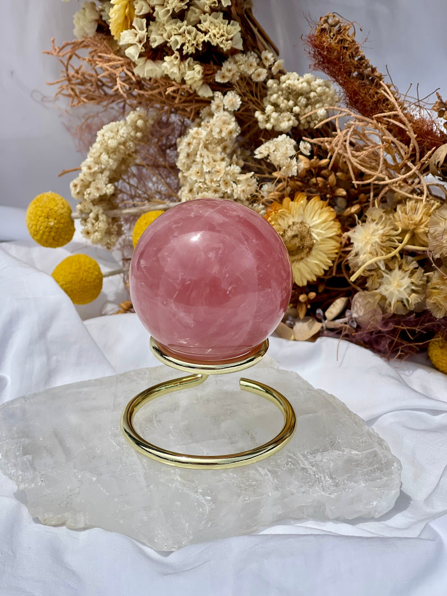 Star Rose Quartz Sphere