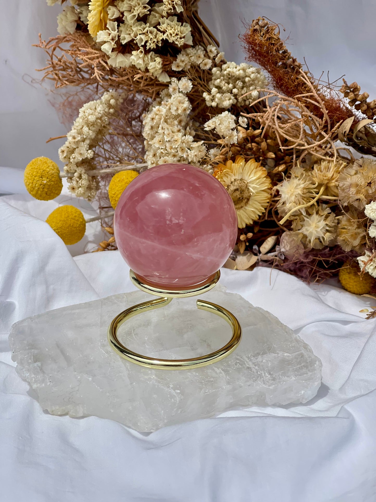 Star Rose Quartz Sphere