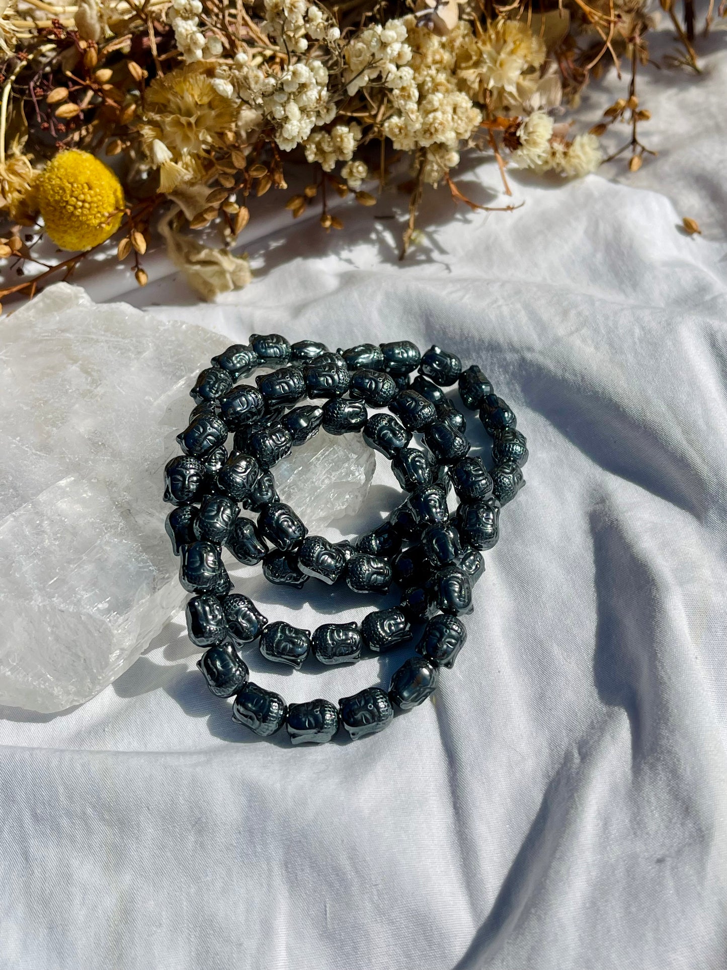 Hematite Buddha Bracelet