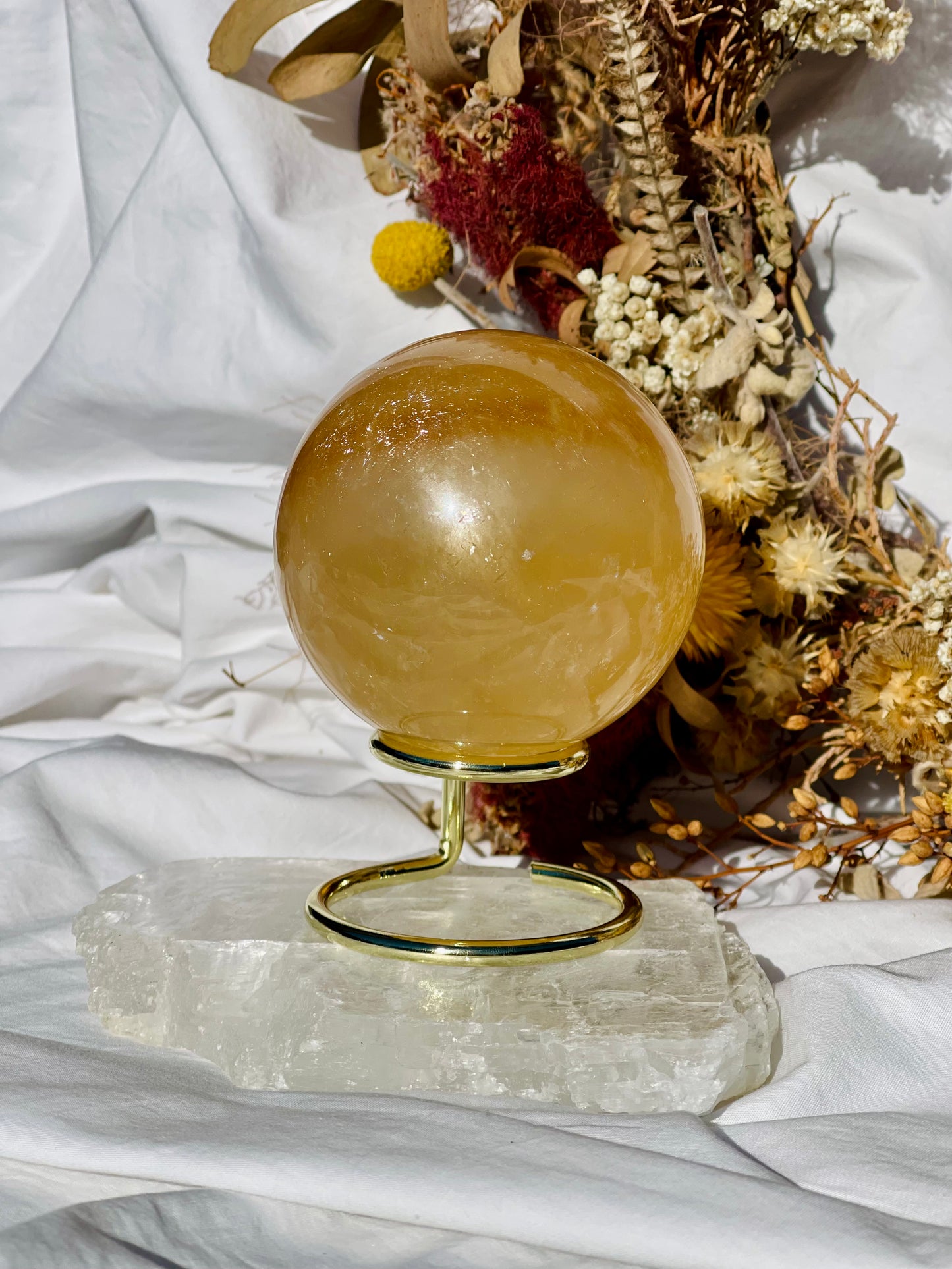 Honey Calcite Sphere C