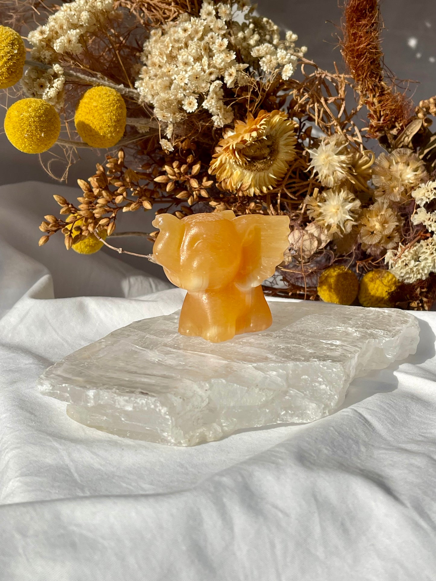 Orange Calcite Baby Elephant
