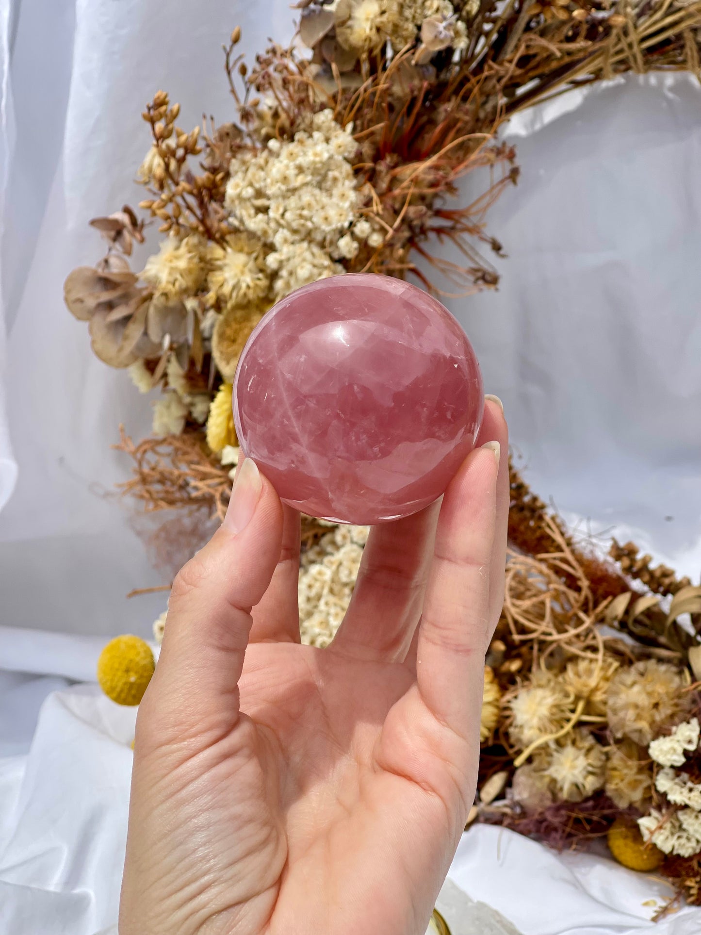 Star Rose Quartz Sphere