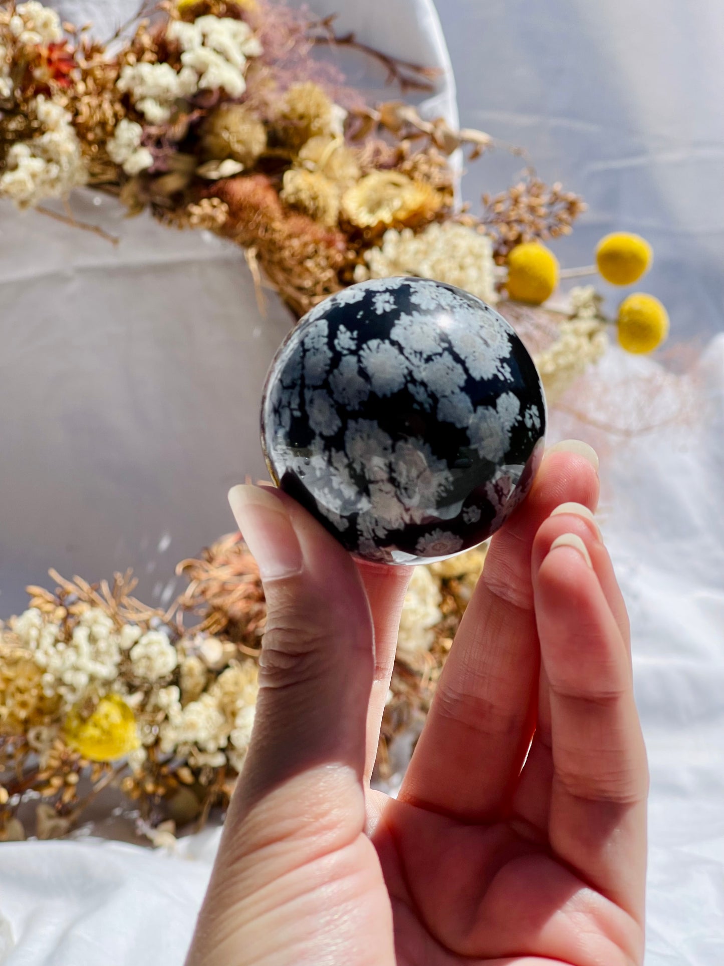 Snowflake Obsidian Sphere #3