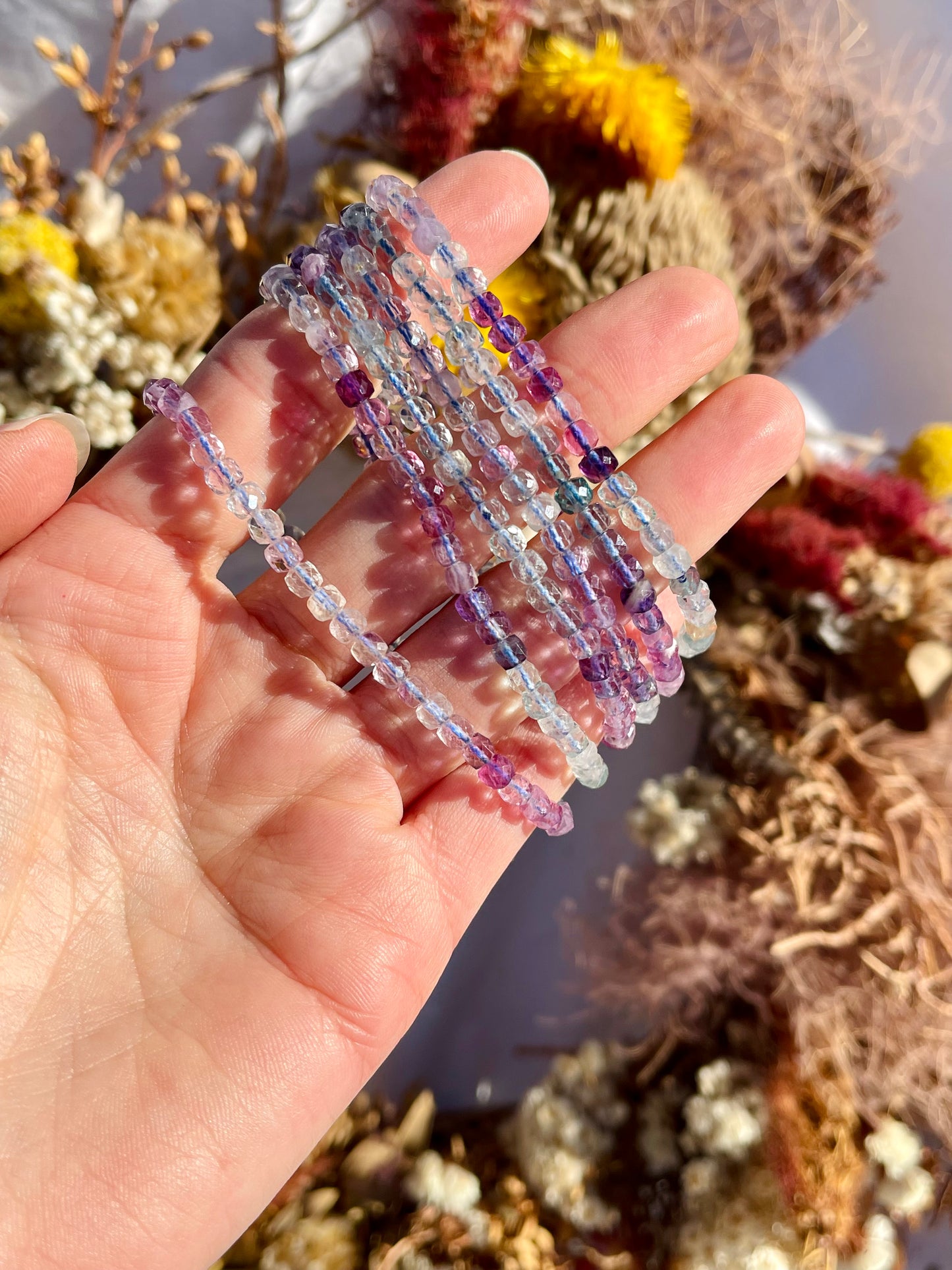 Fluorite Faceted Bracelet | 4mm