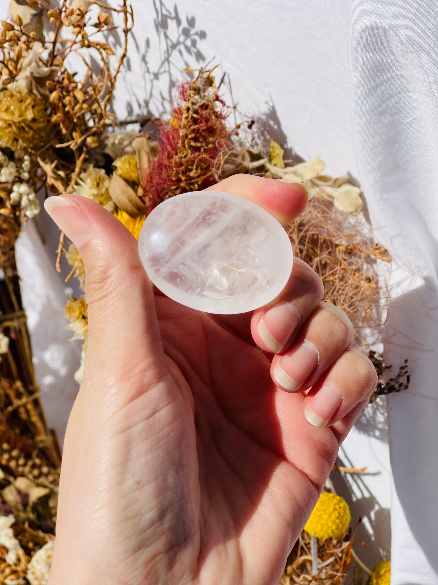 Clear Quartz Mini Palmstone