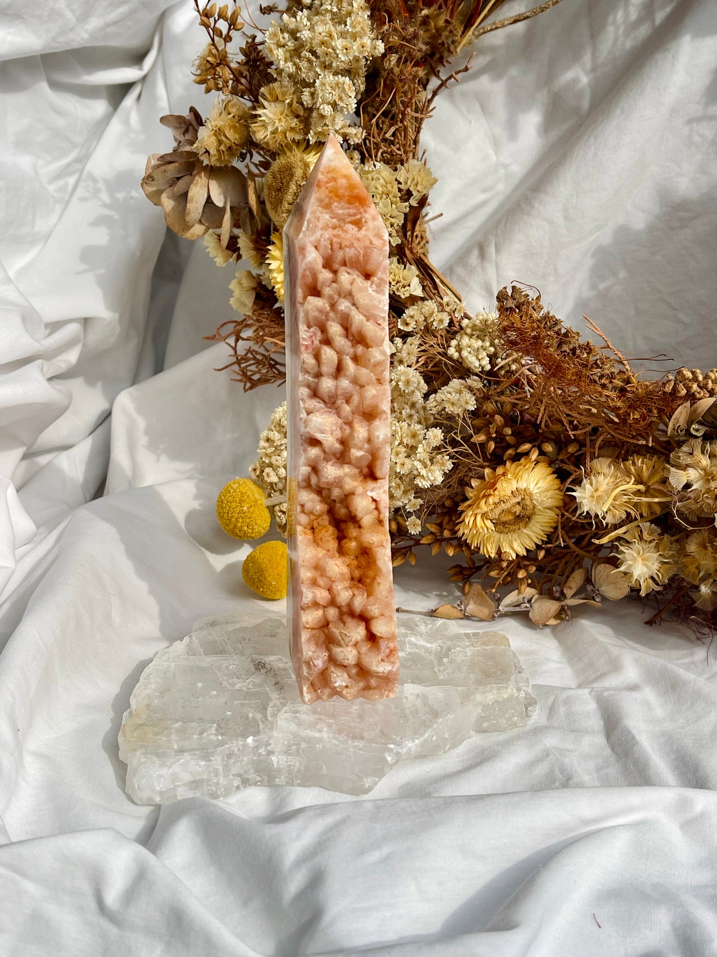 Orange Dogs Tooth Calcite Point
