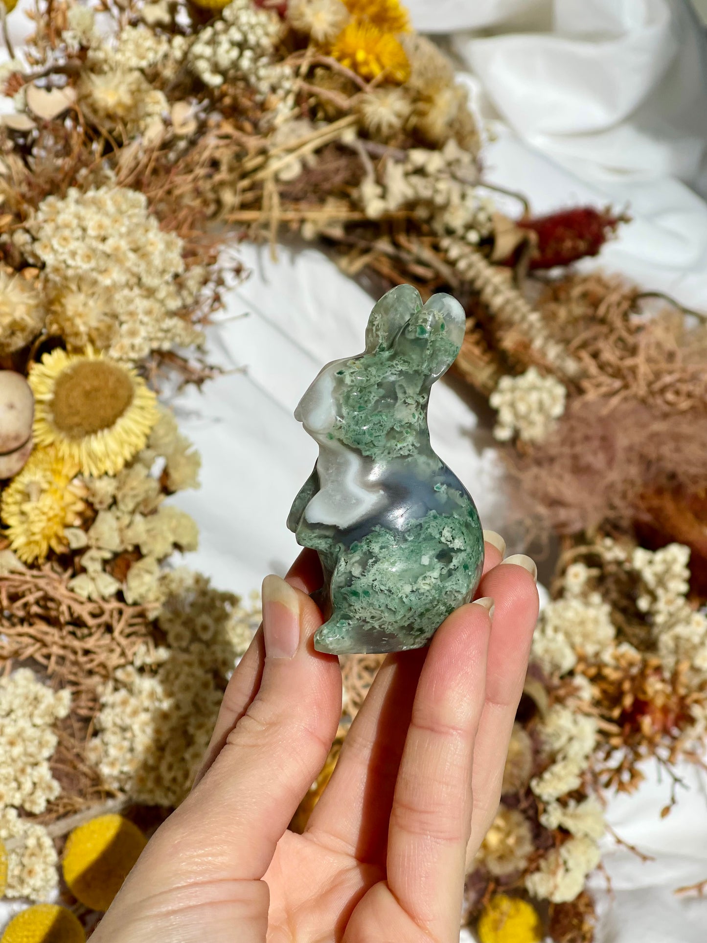 Moss Agate Bunny