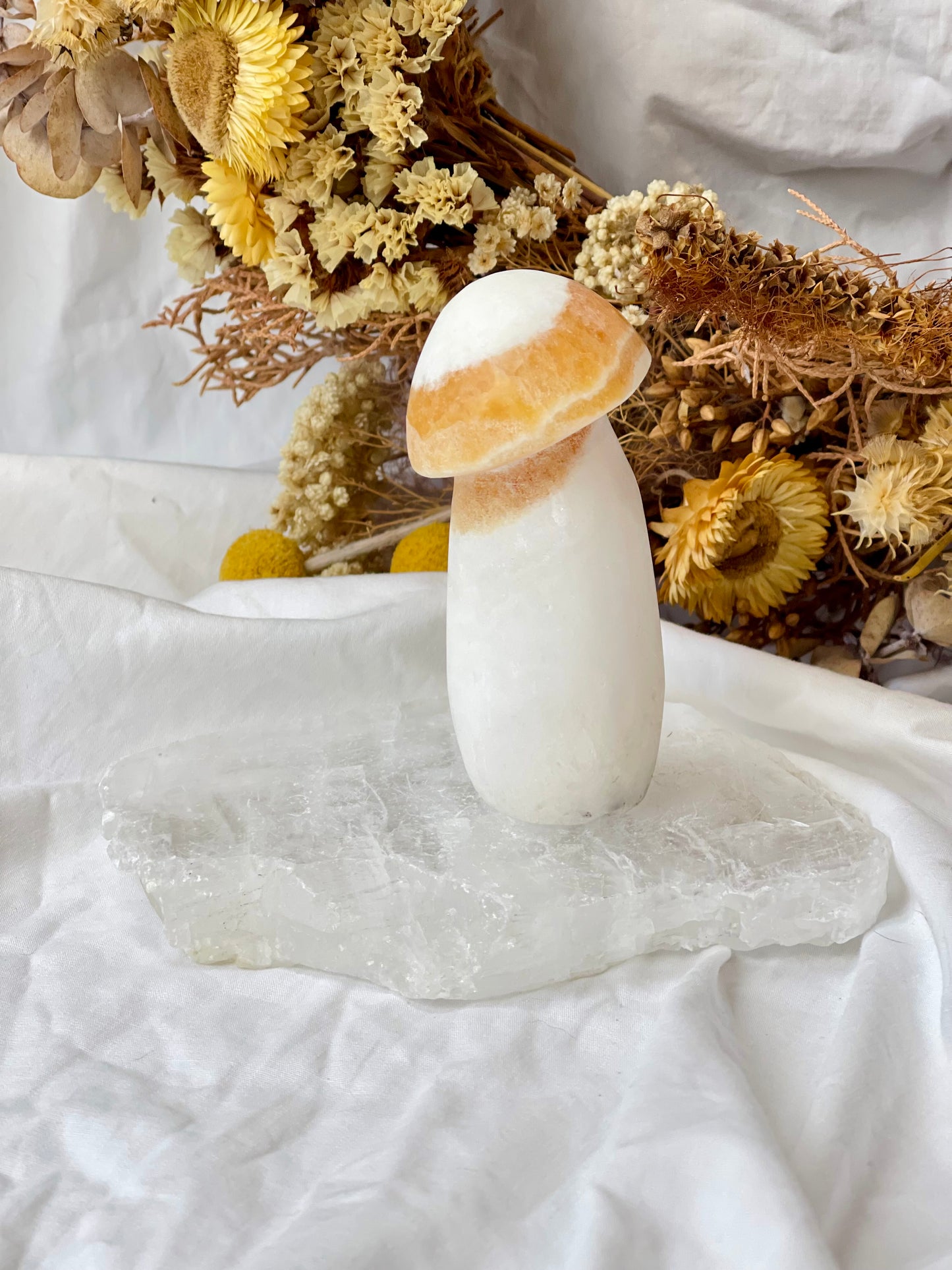 Orange Calcite Mushroom #1