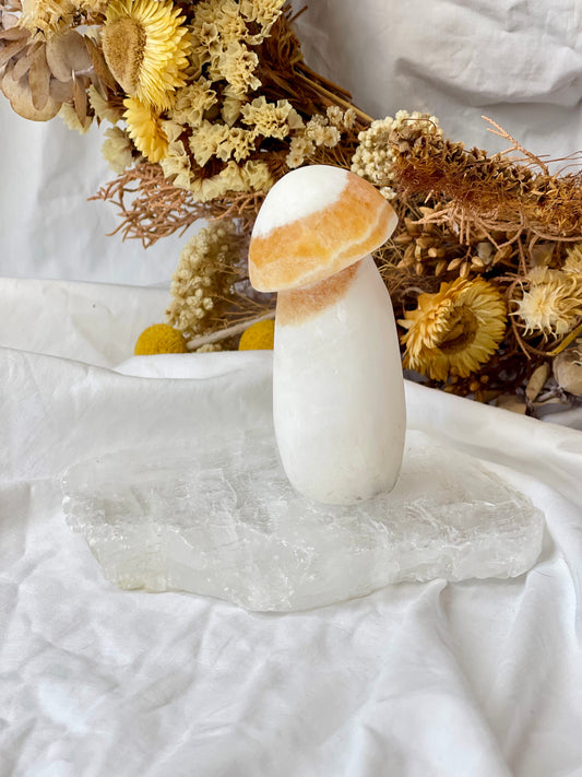 Orange Calcite Mushroom #1