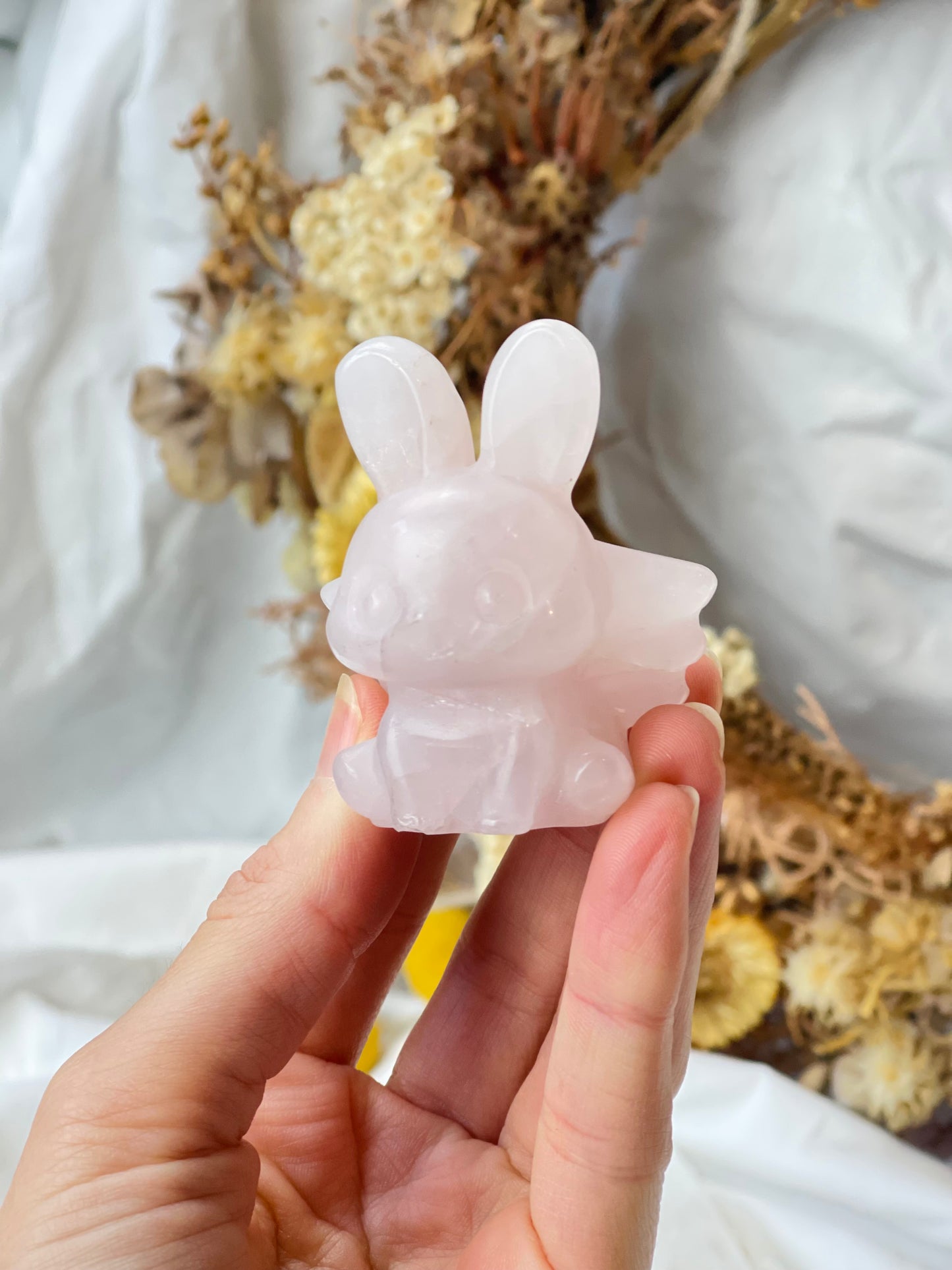 Rose Quartz Winged Bunny #1