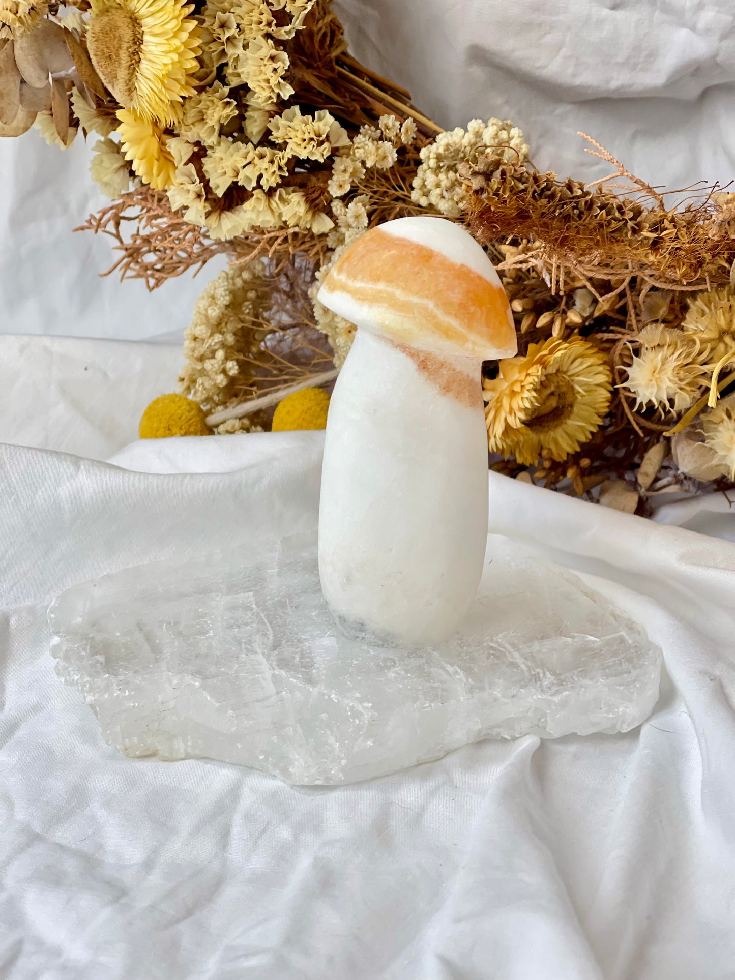 Orange Calcite Mushroom #1