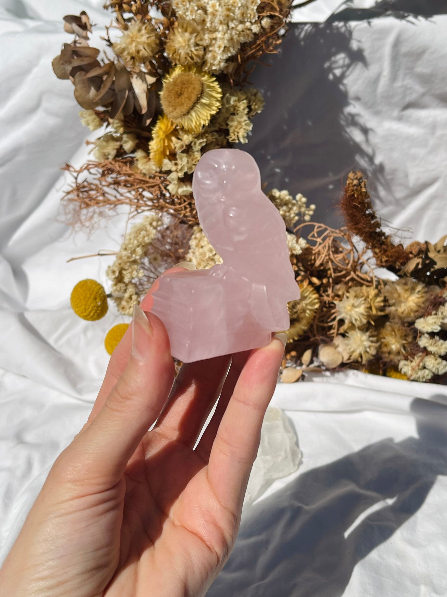 Rose Quartz Owl