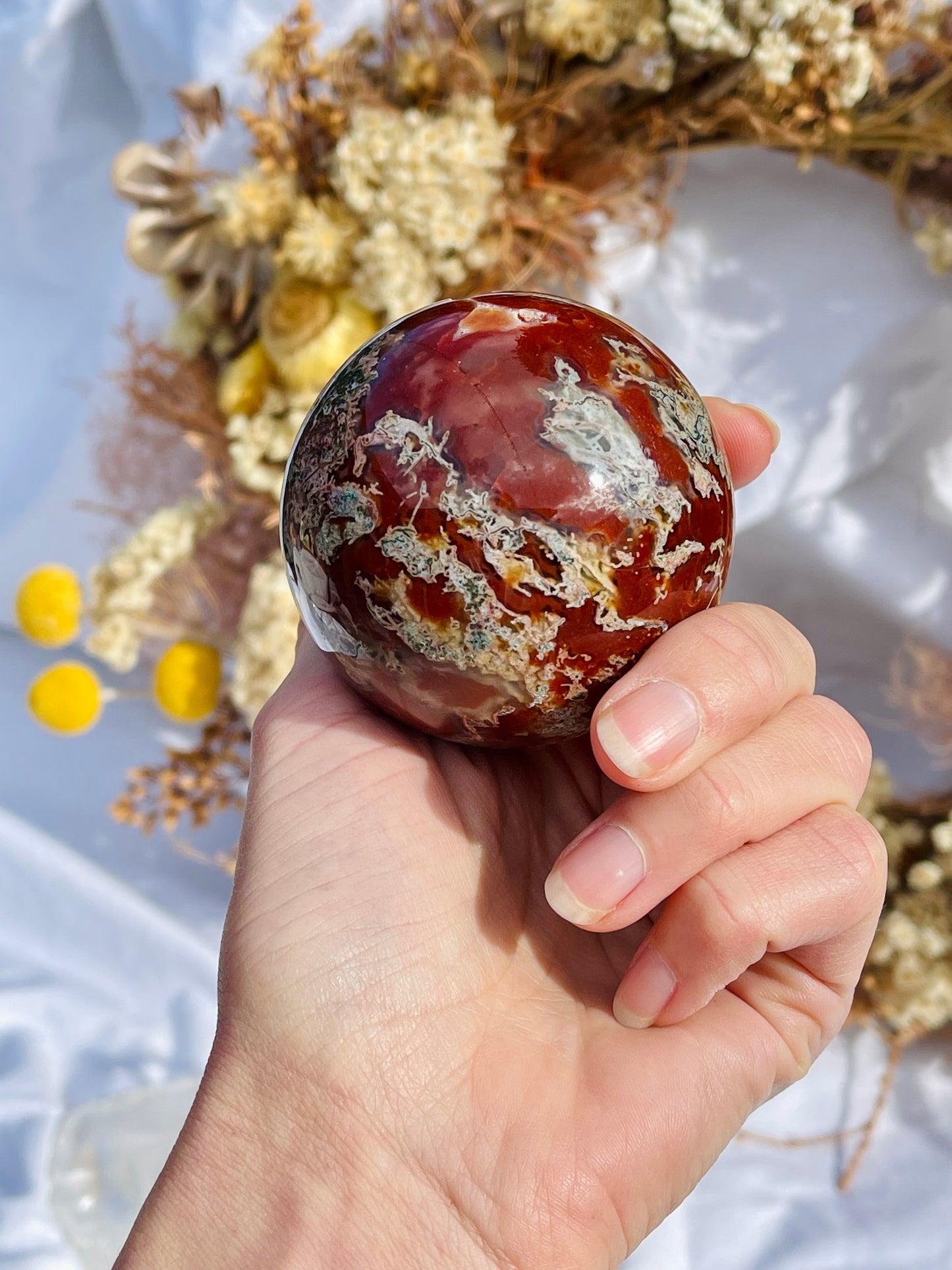 Red Moss Agate Sphere #1