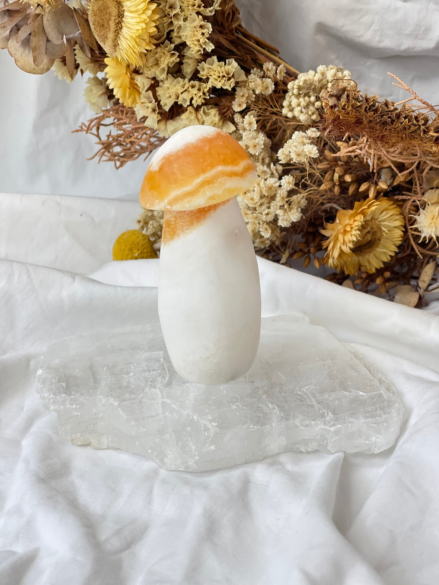 Orange Calcite Mushroom #4