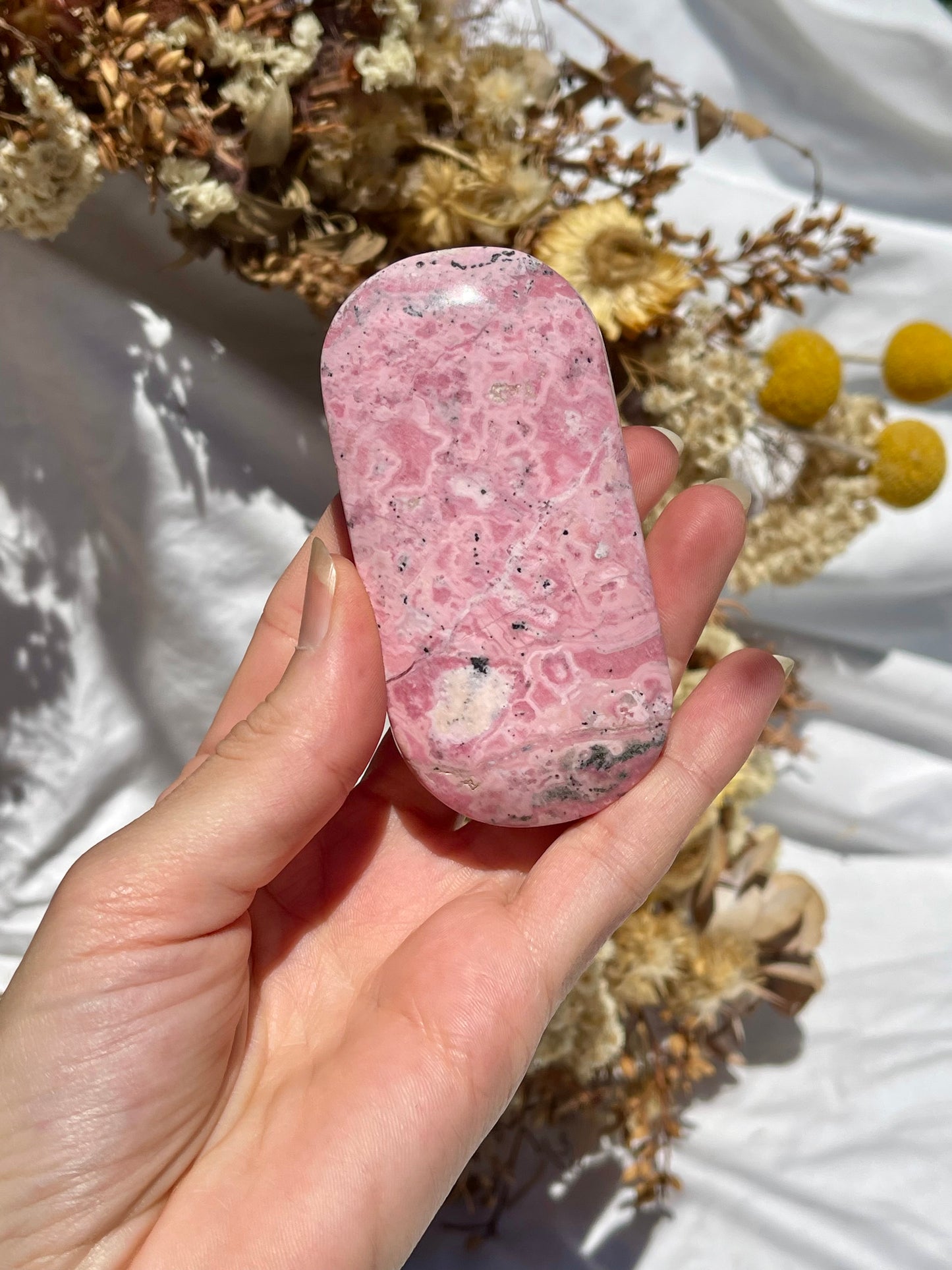 Peruvian Rhodonite Palm Stone #3
