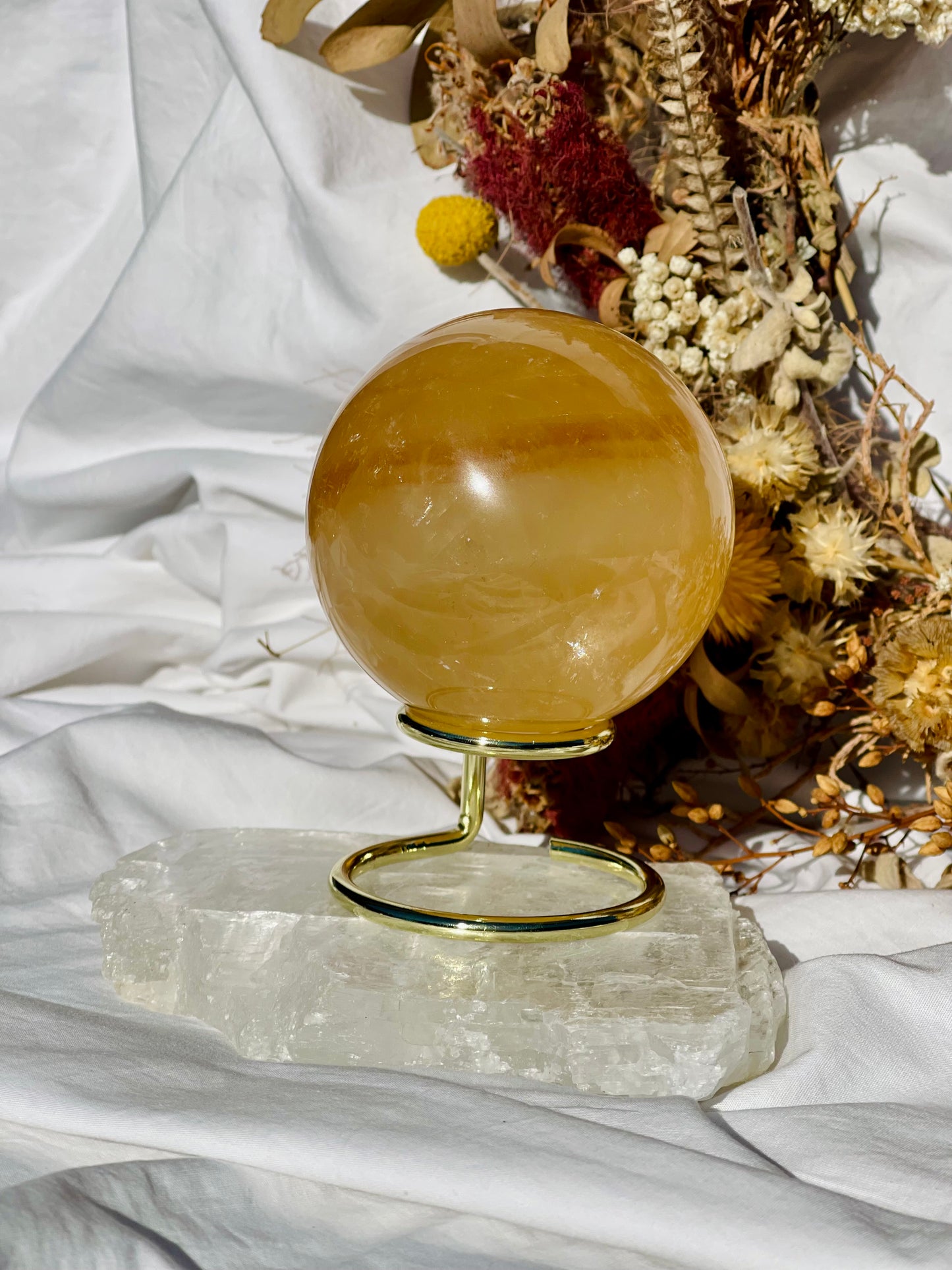 Honey Calcite Sphere C