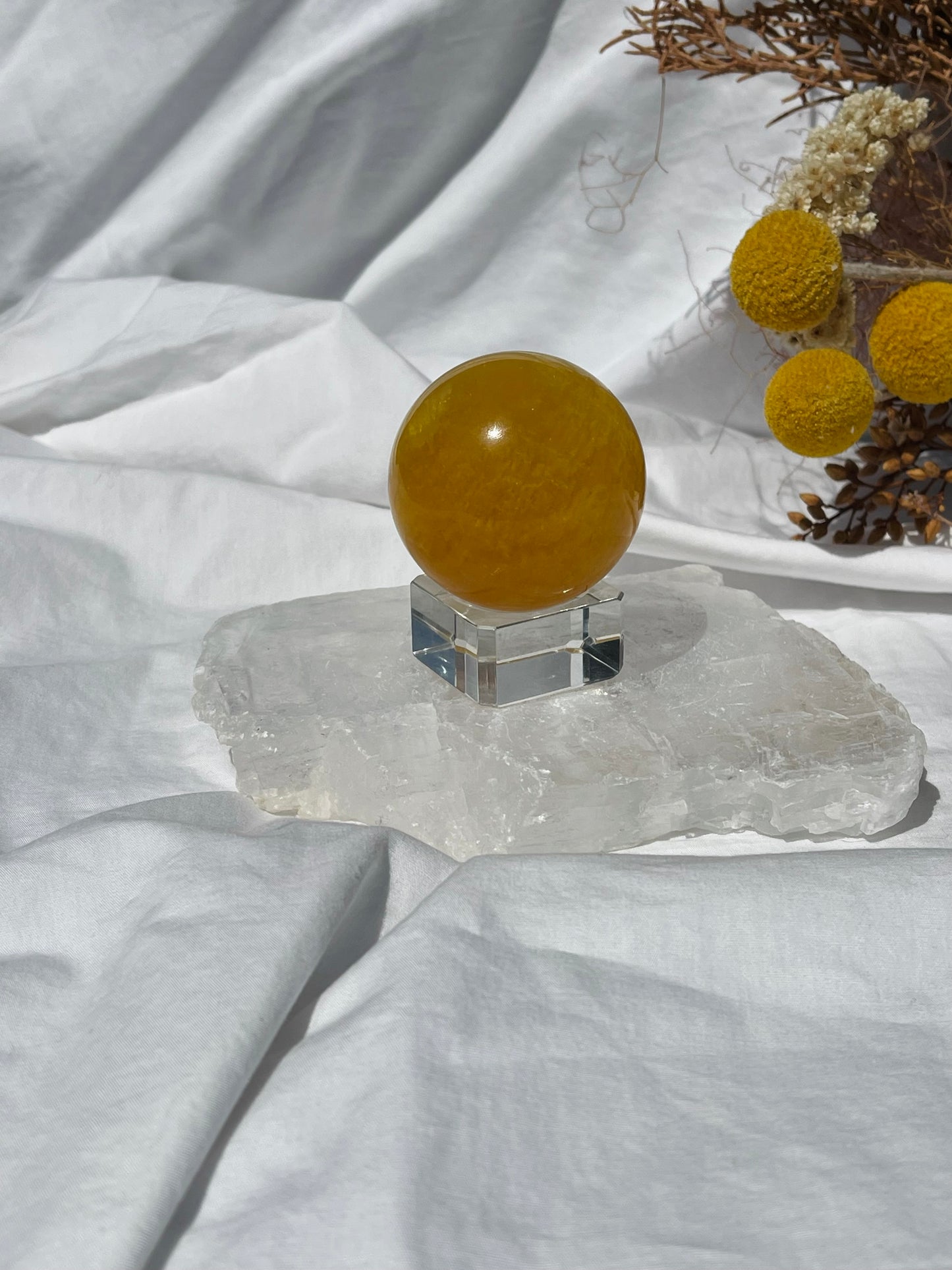 Yellow Fluorite Sphere