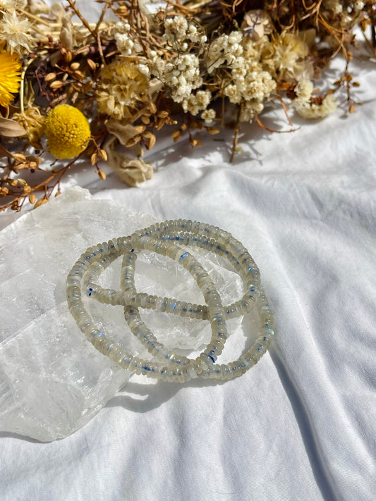 Labradorite Mini Donut Bead Bracelet