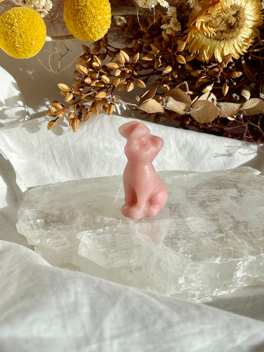 Pink Opal Cat With Butterfly