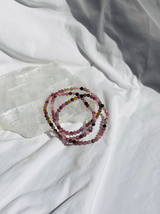 Pink Tourmaline Facet Bracelet