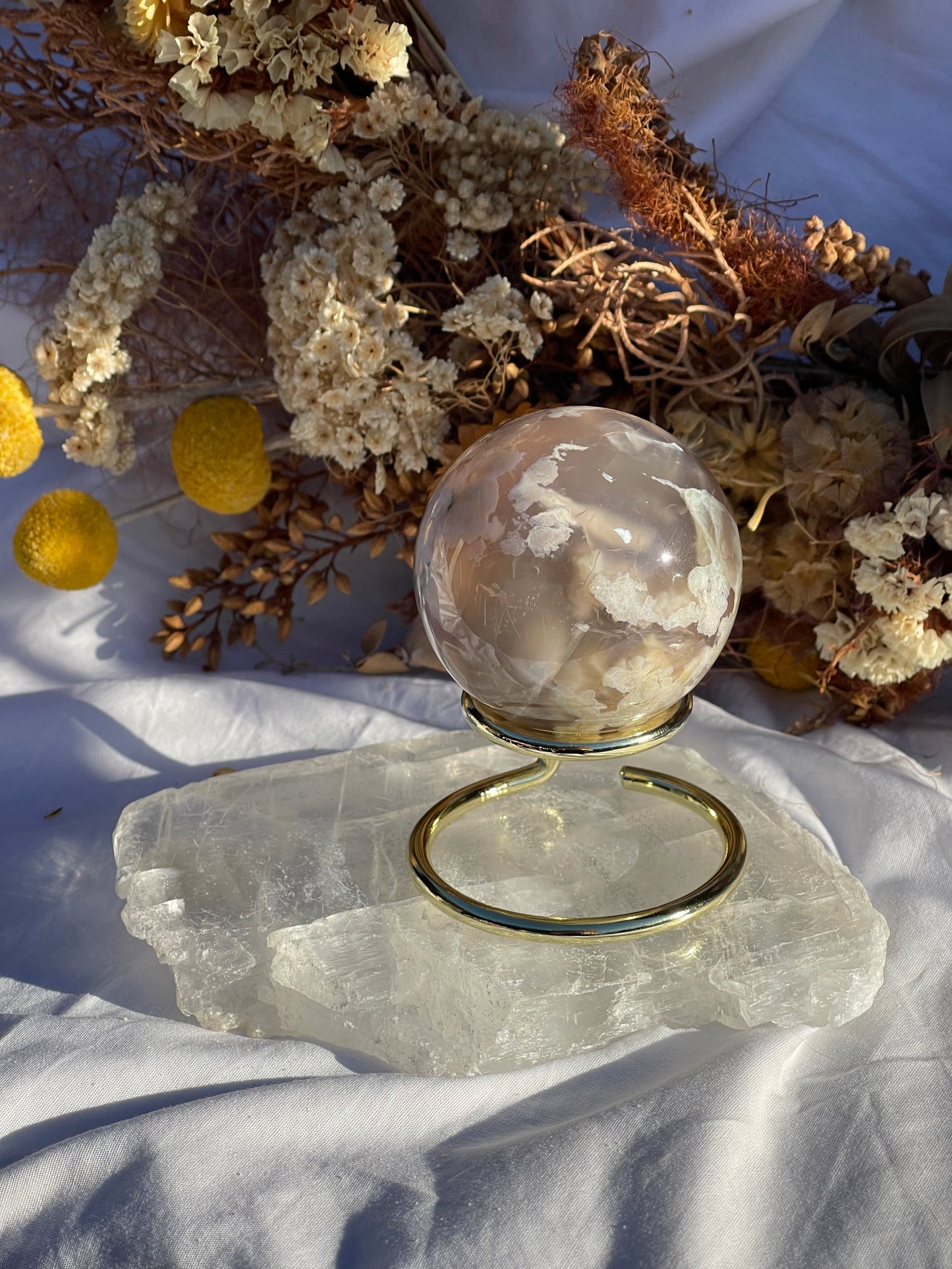 Green Flower Agate Sphere #2