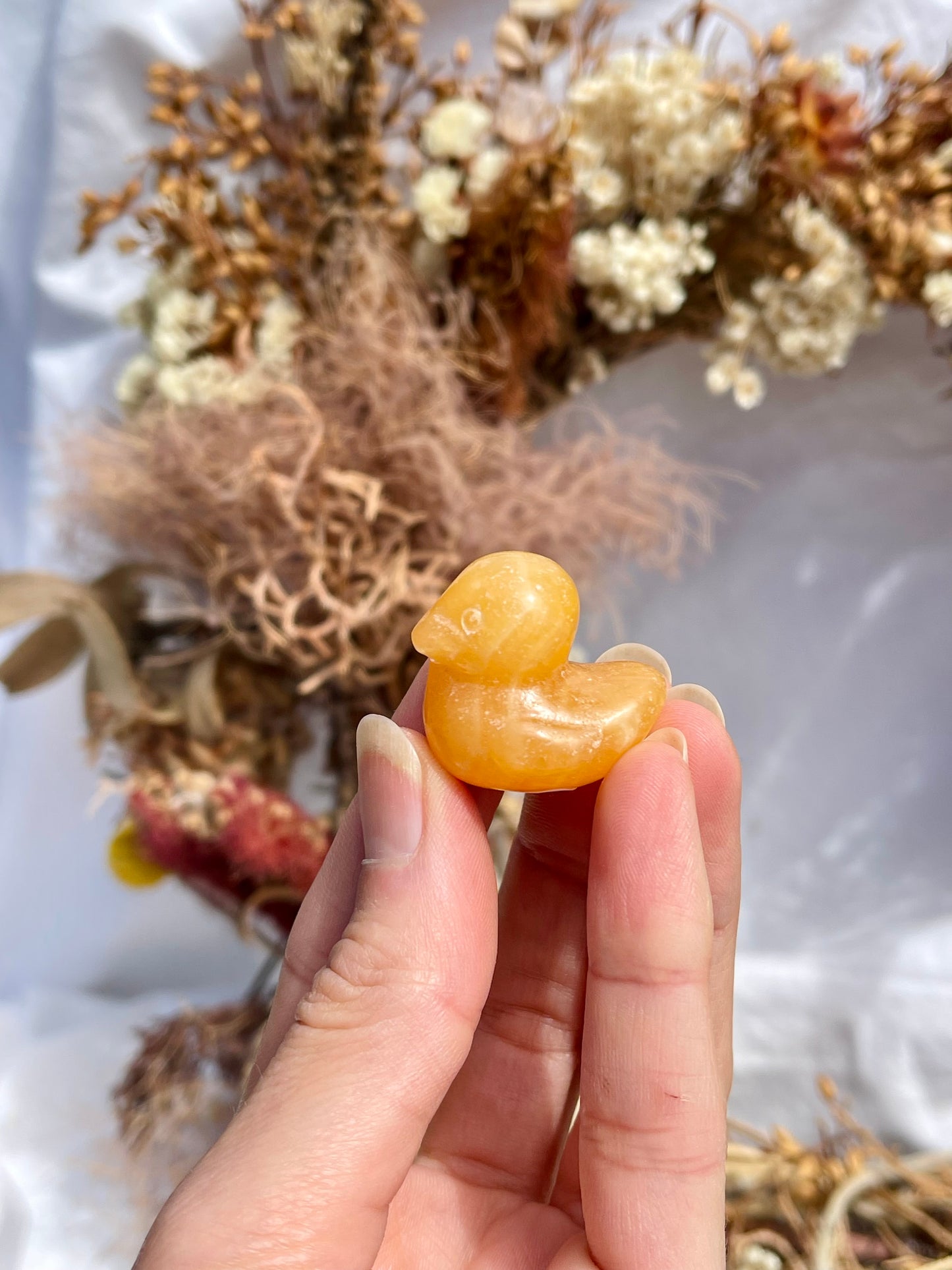 Orange Calcite Mini Duck