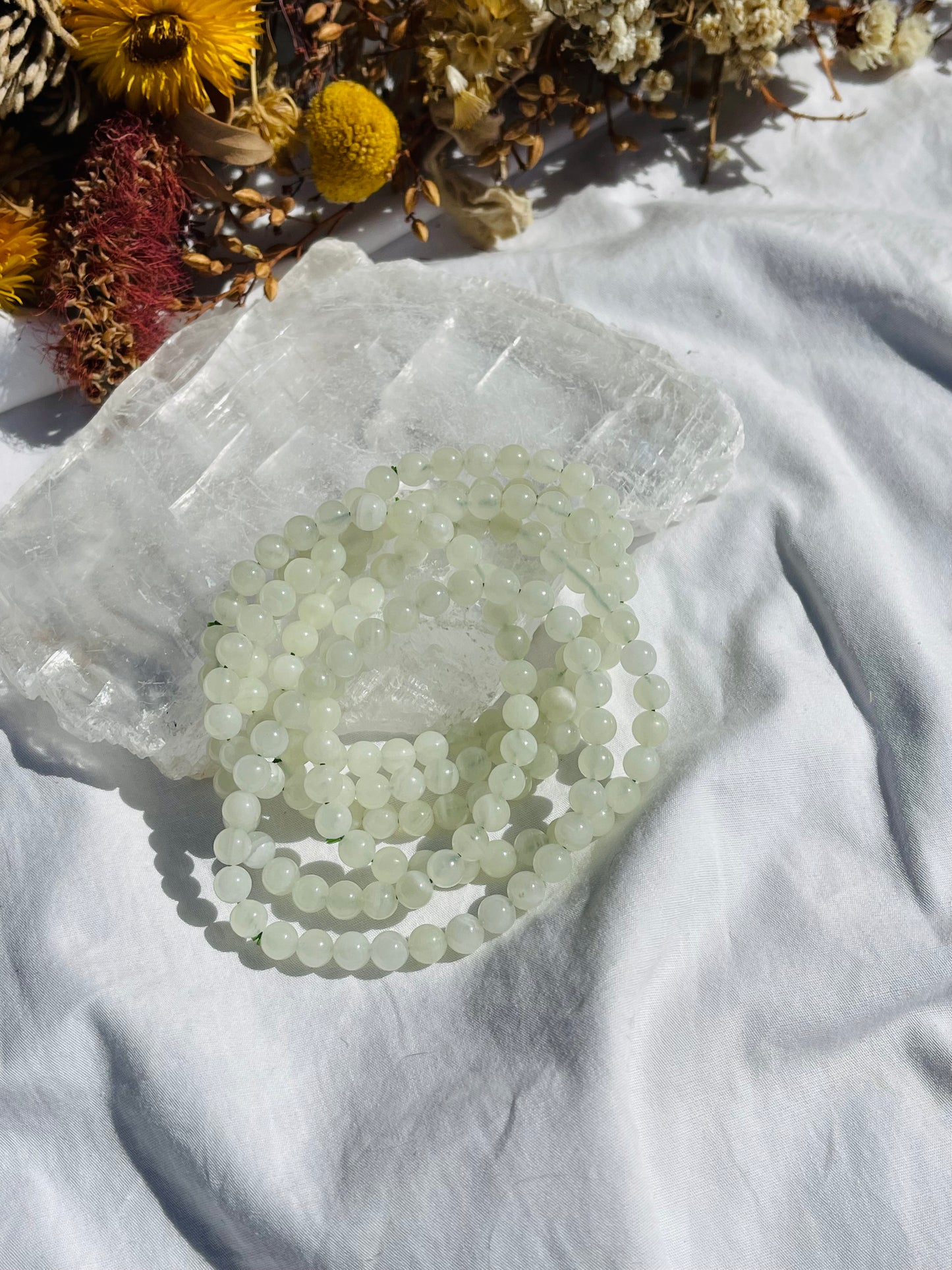 Pistachio calcite Bracelet | 6mm