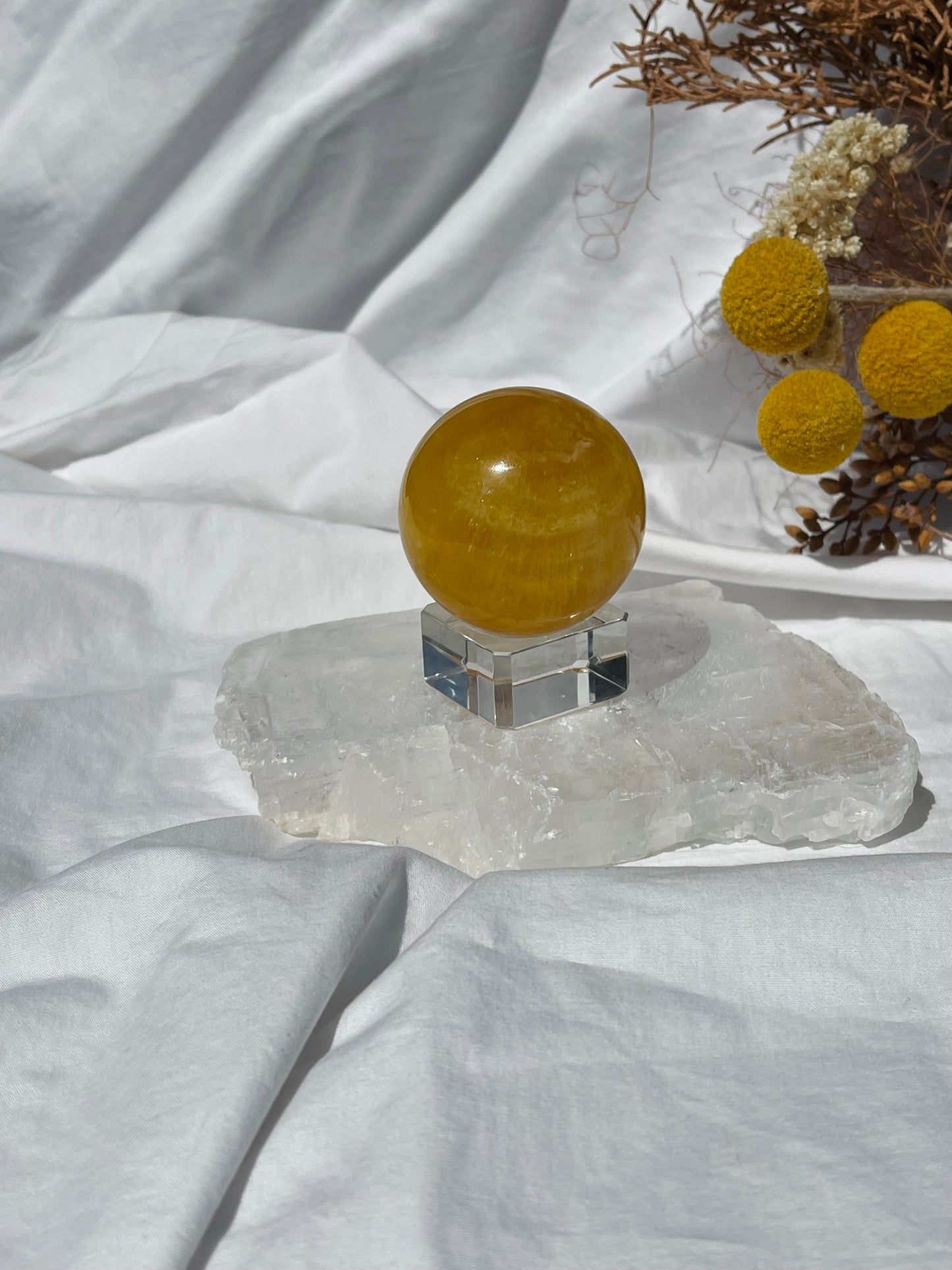 Yellow Fluorite Sphere