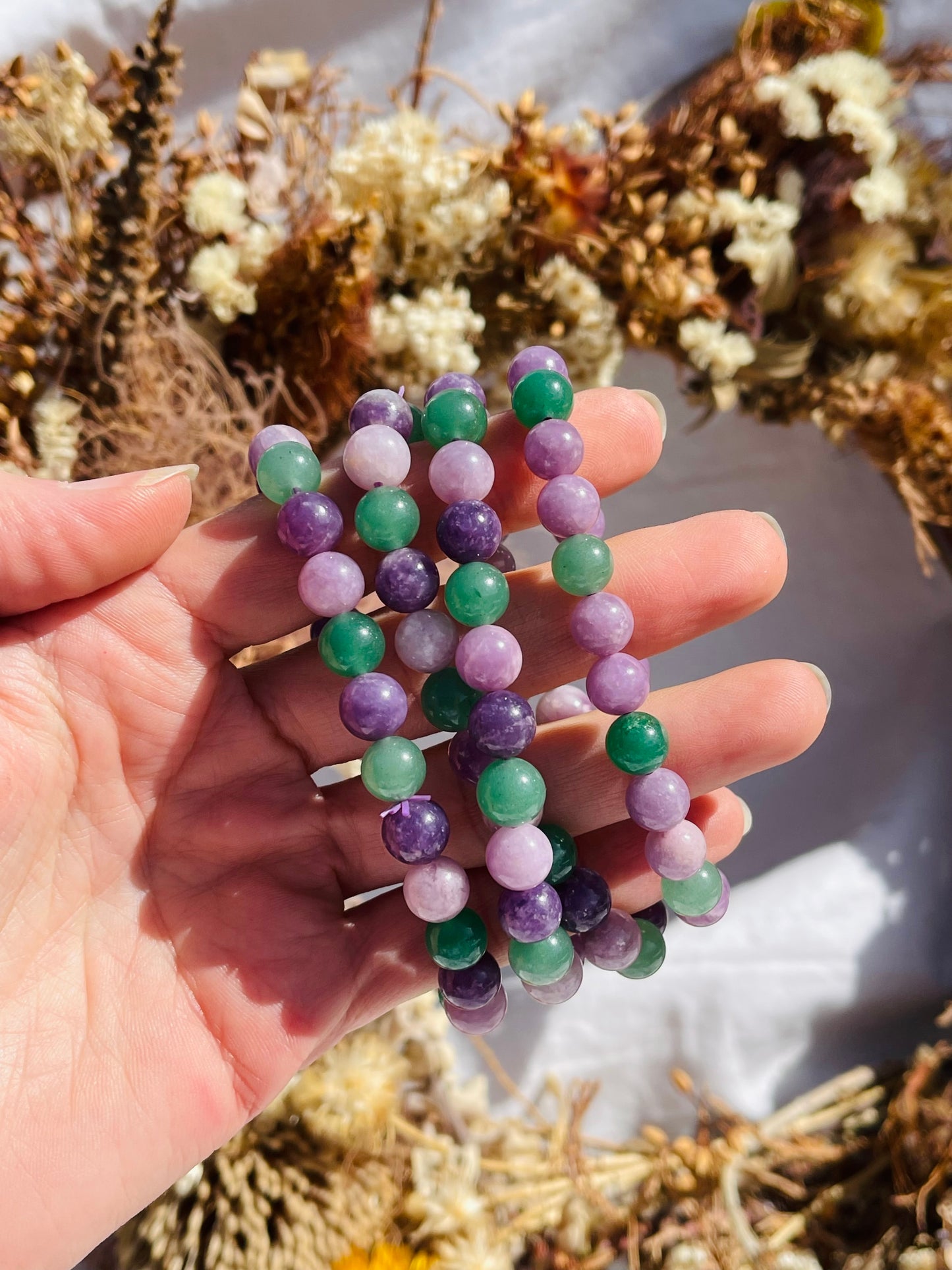 Mixed Lepidolite | Green Aventurine bracelet