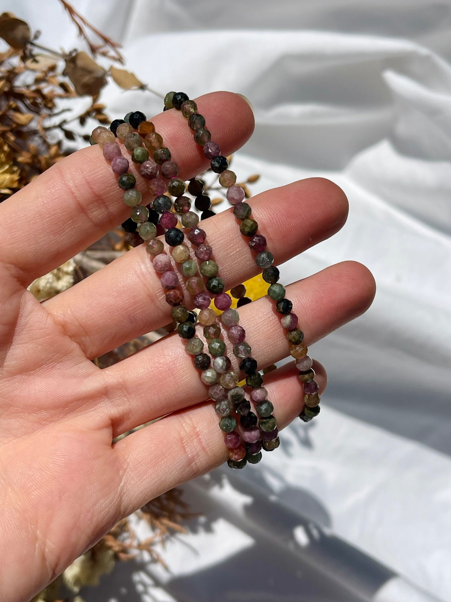 Watermelon Tourmaline Facet Bracelet