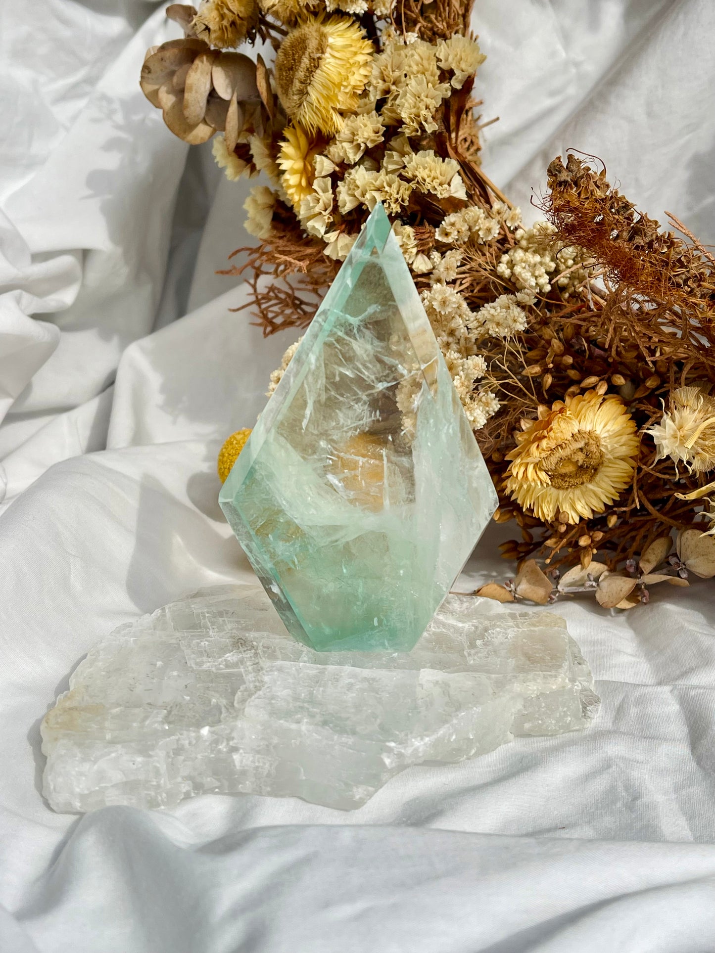 Green Fluorite Diamond Point