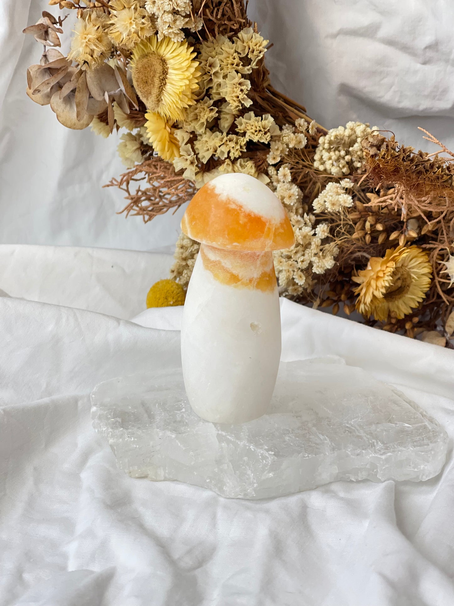 Orange Calcite Mushroom #4