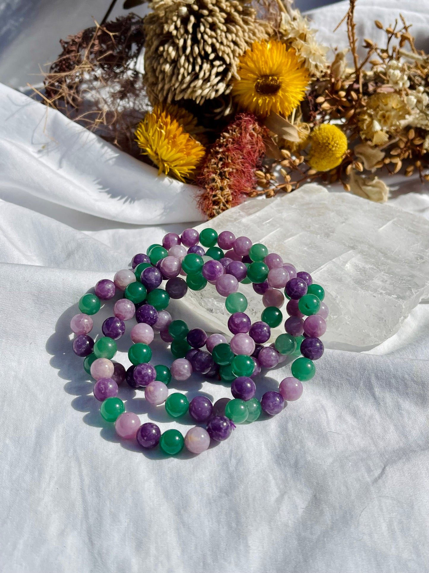 Mixed Lepidolite | Green Aventurine bracelet