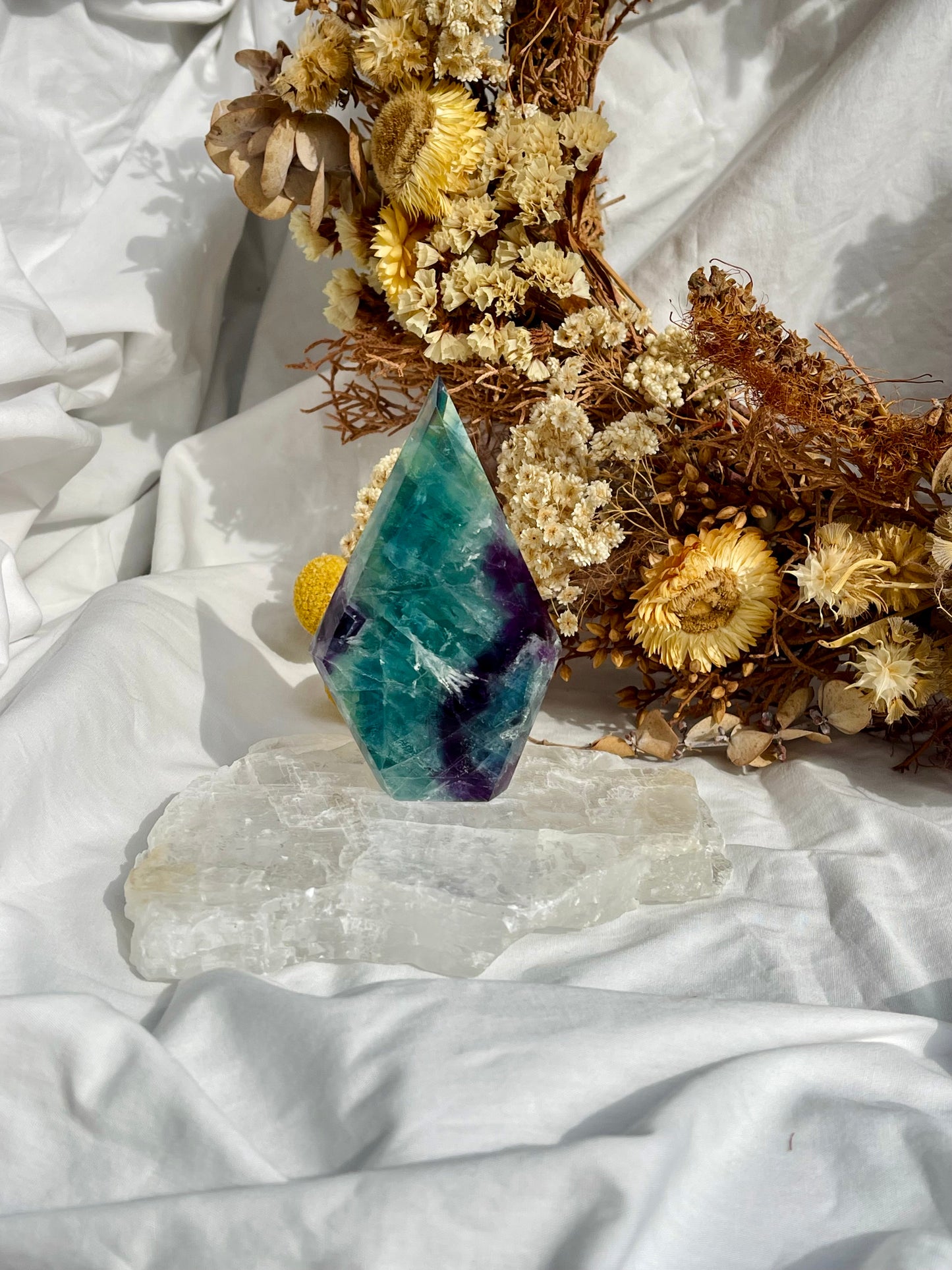 Rainbow Fluorite Diamond Point #3