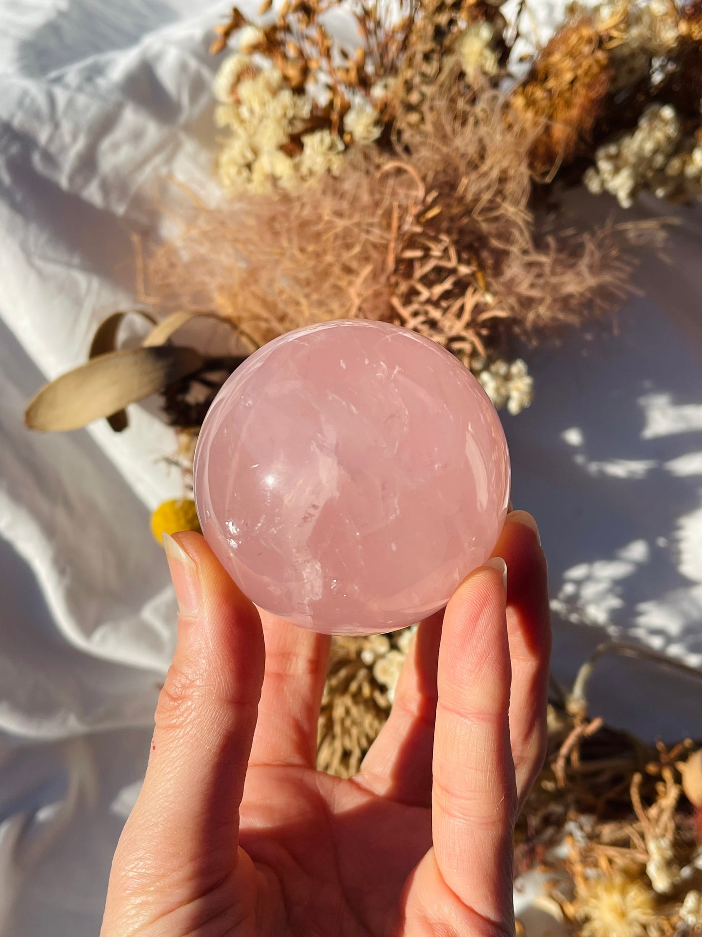 Star Rose Quartz Sphere