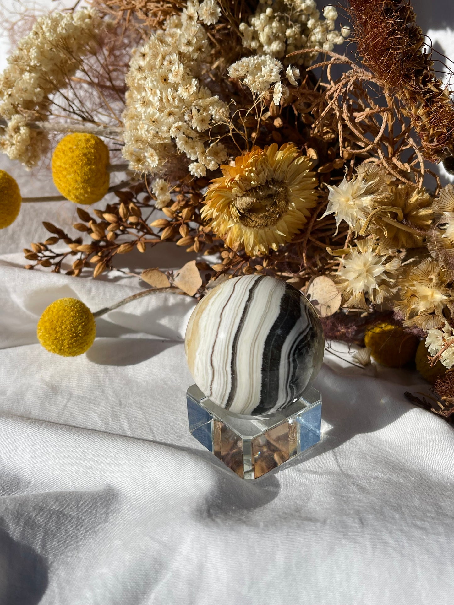 Yellow Zebra Calcite Sphere #2