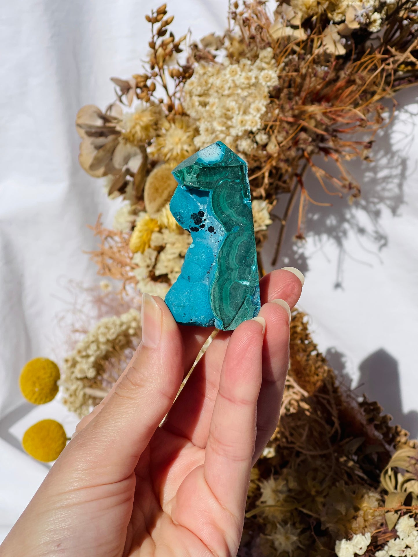 Chrysocolla & Malachite Point #2