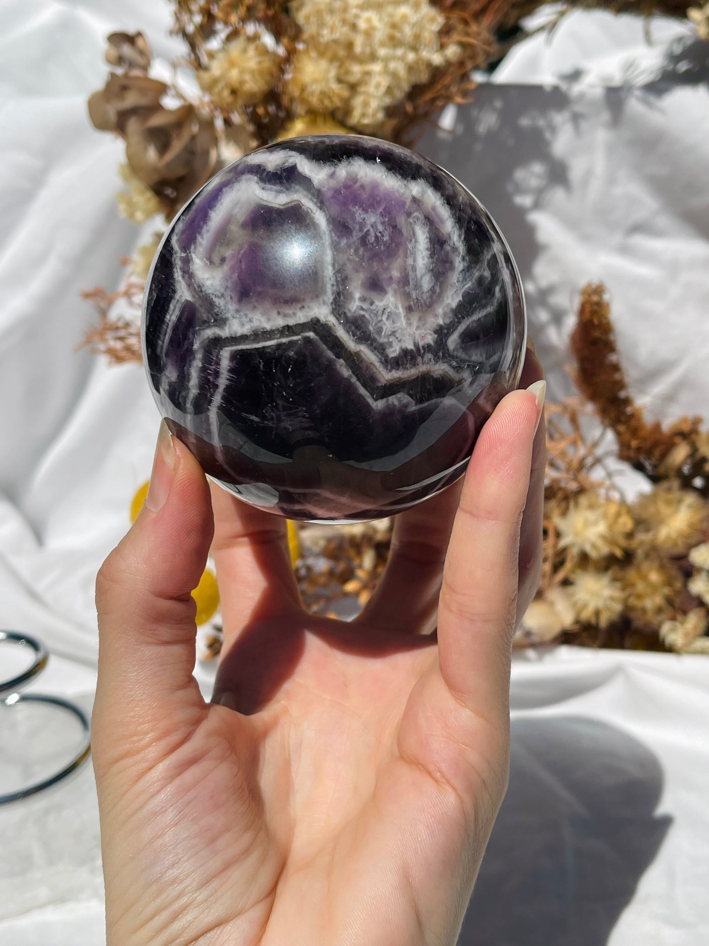 Chevron Amethyst Sphere