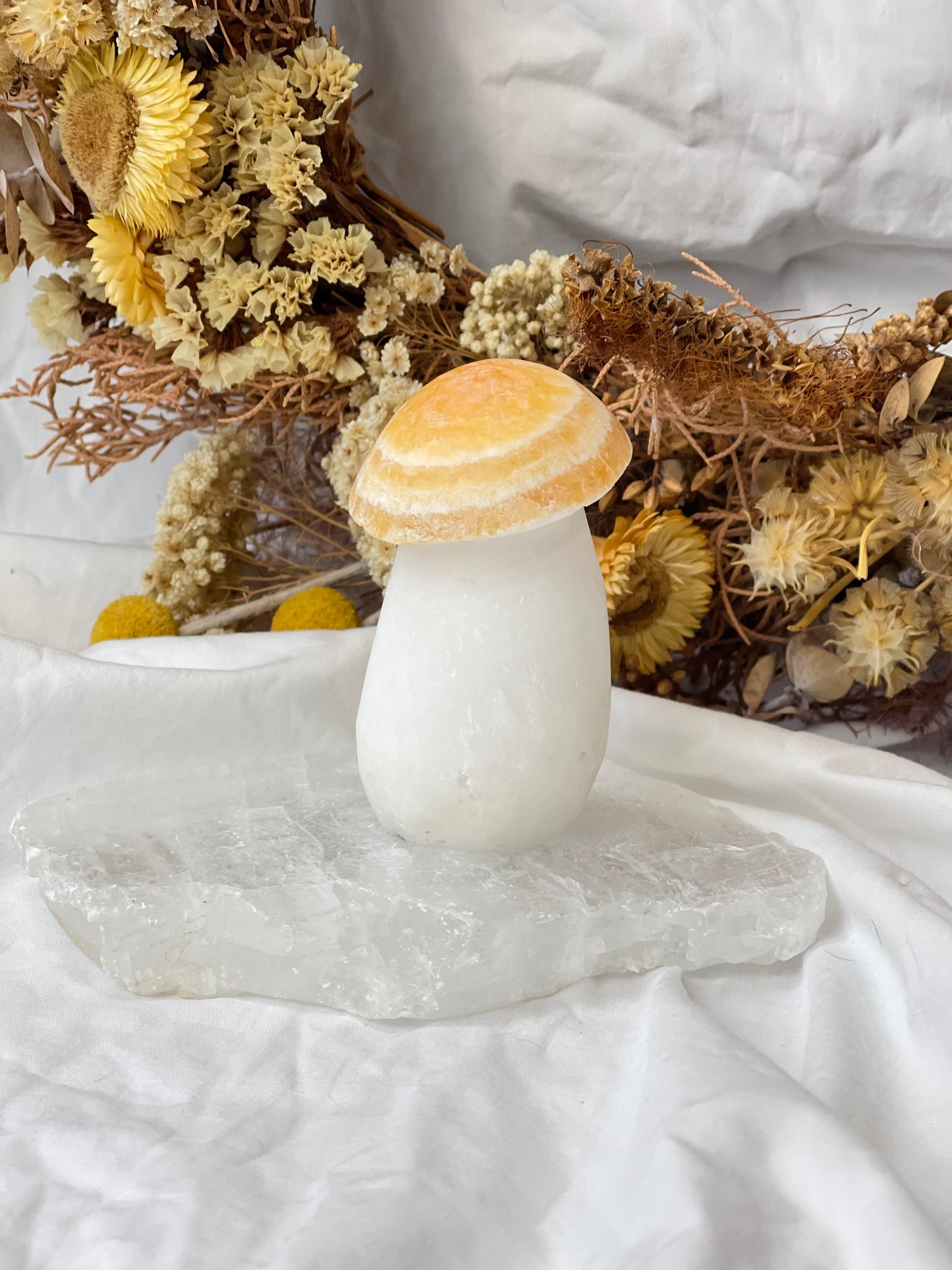 Orange Calcite Mushroom #3