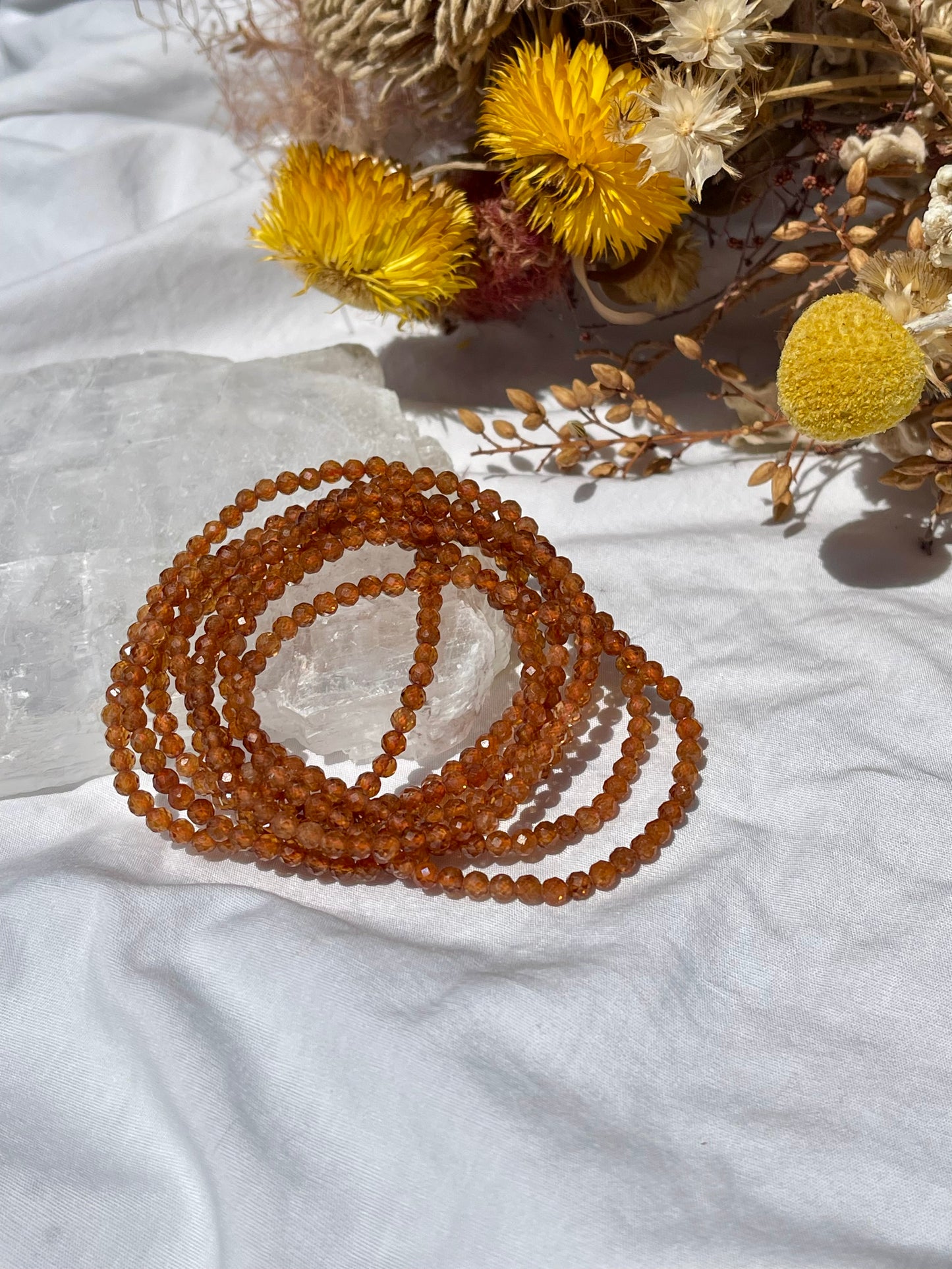 Orange Garnet Facet Bracelet