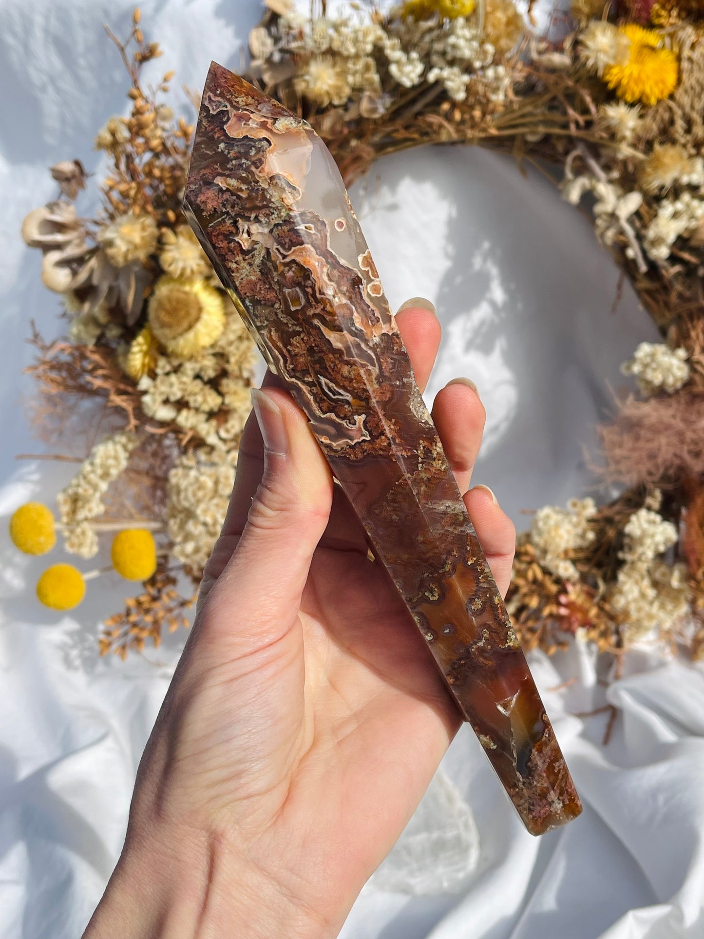Red Moss Agate Wand