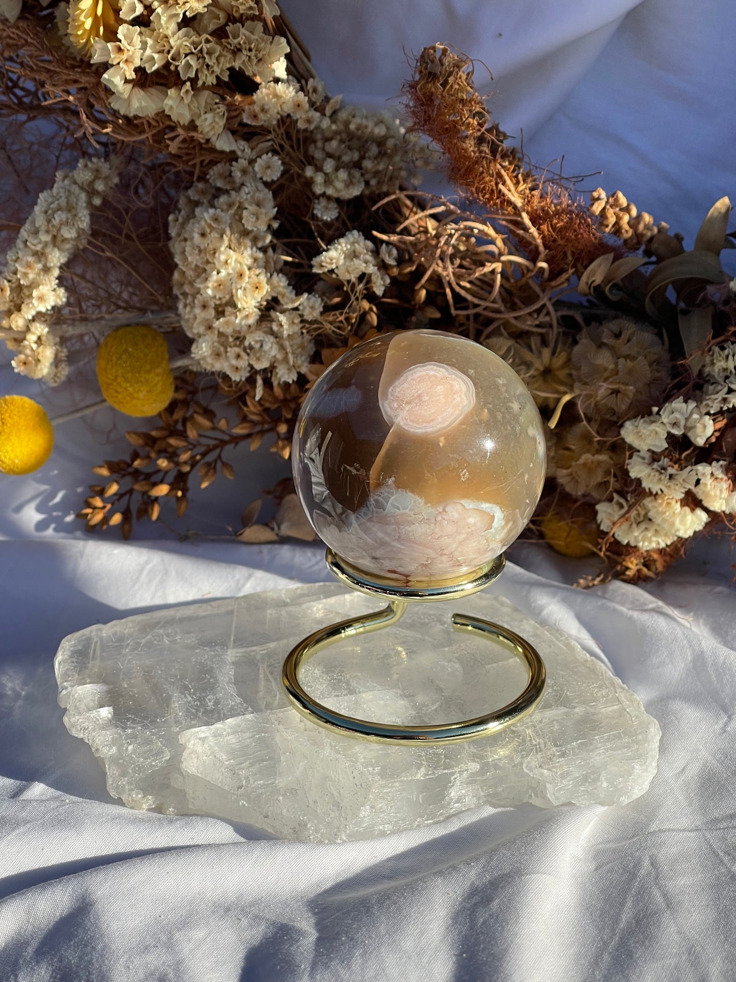 Green Flower Agate Sphere #1