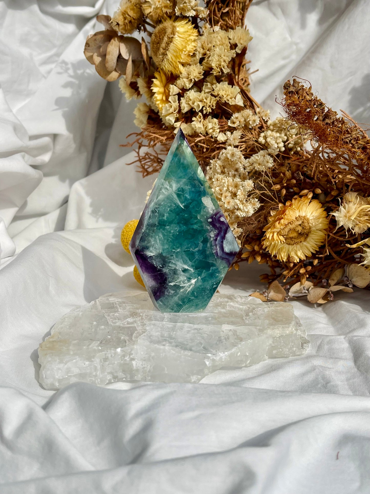 Rainbow Fluorite Diamond Point #3