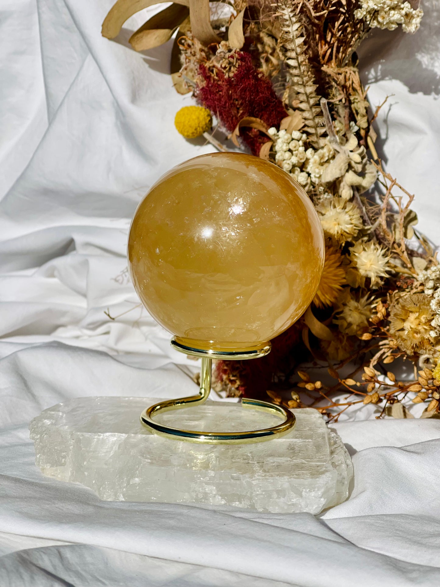 Honey Calcite Sphere C