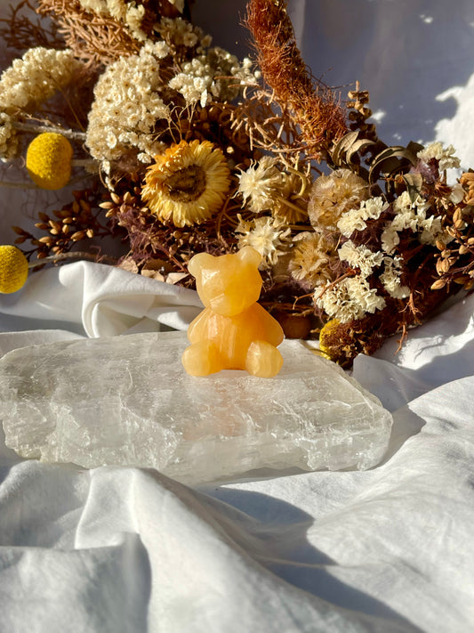 Orange Calcite Bear